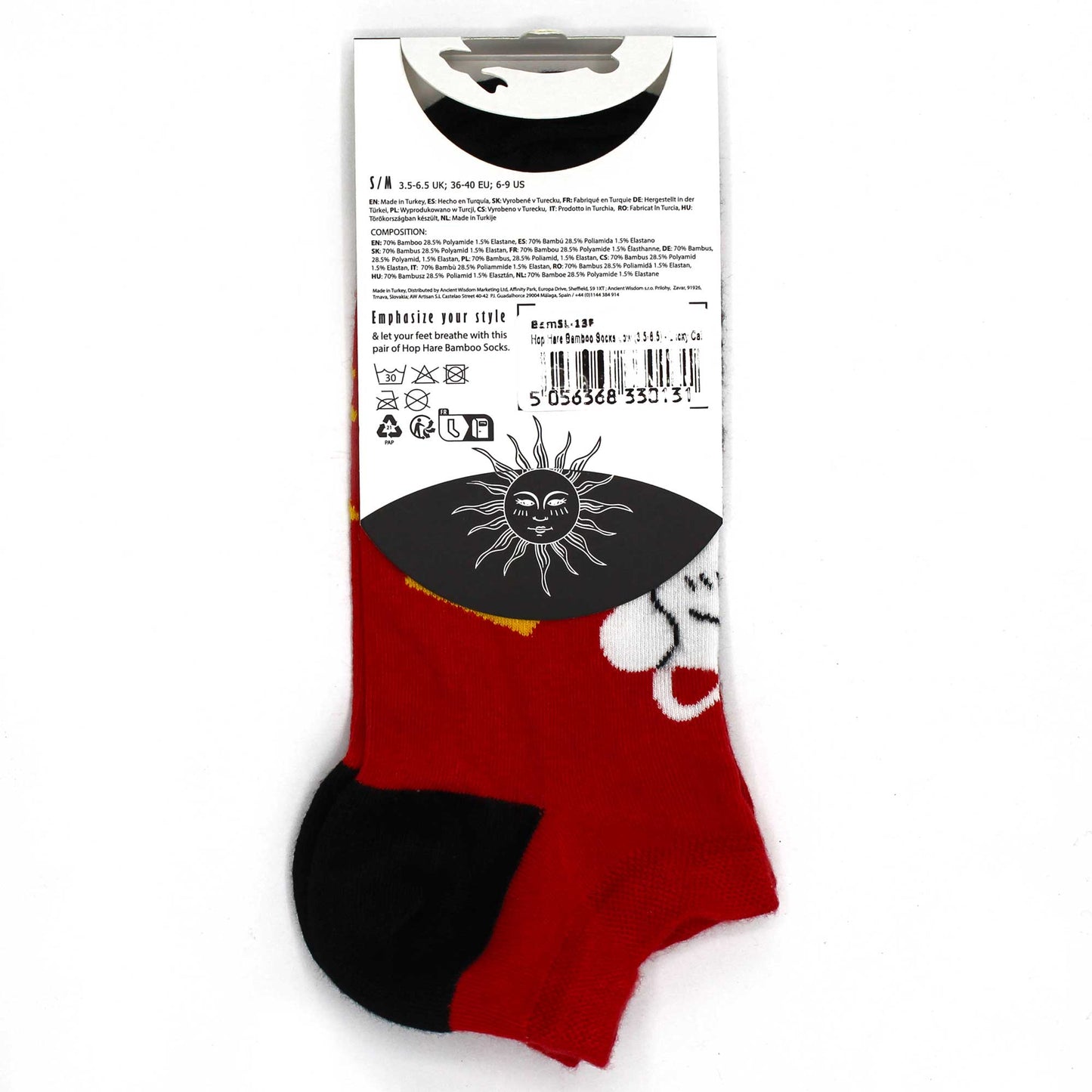 S/M Hop Hare Bamboo Socks Low (3.5-6.5) - Lucky Cat