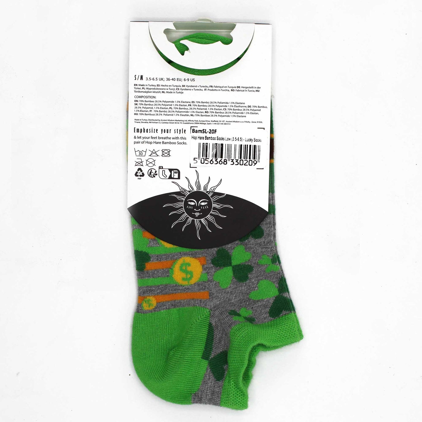 S/M Hop Hare Bamboo Socks Low (3.5-6.5) - Lucky Socks