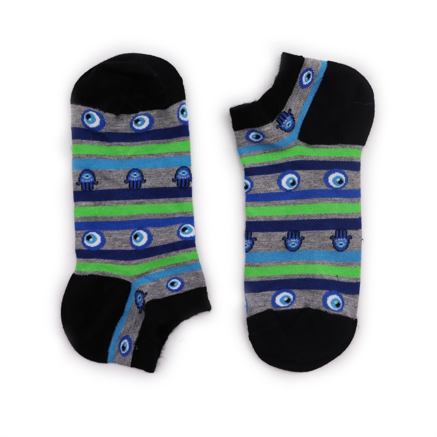 S/M Hop Hare Bamboo Socks Low (3.5-6.5) - Evil Eye & Hamsa