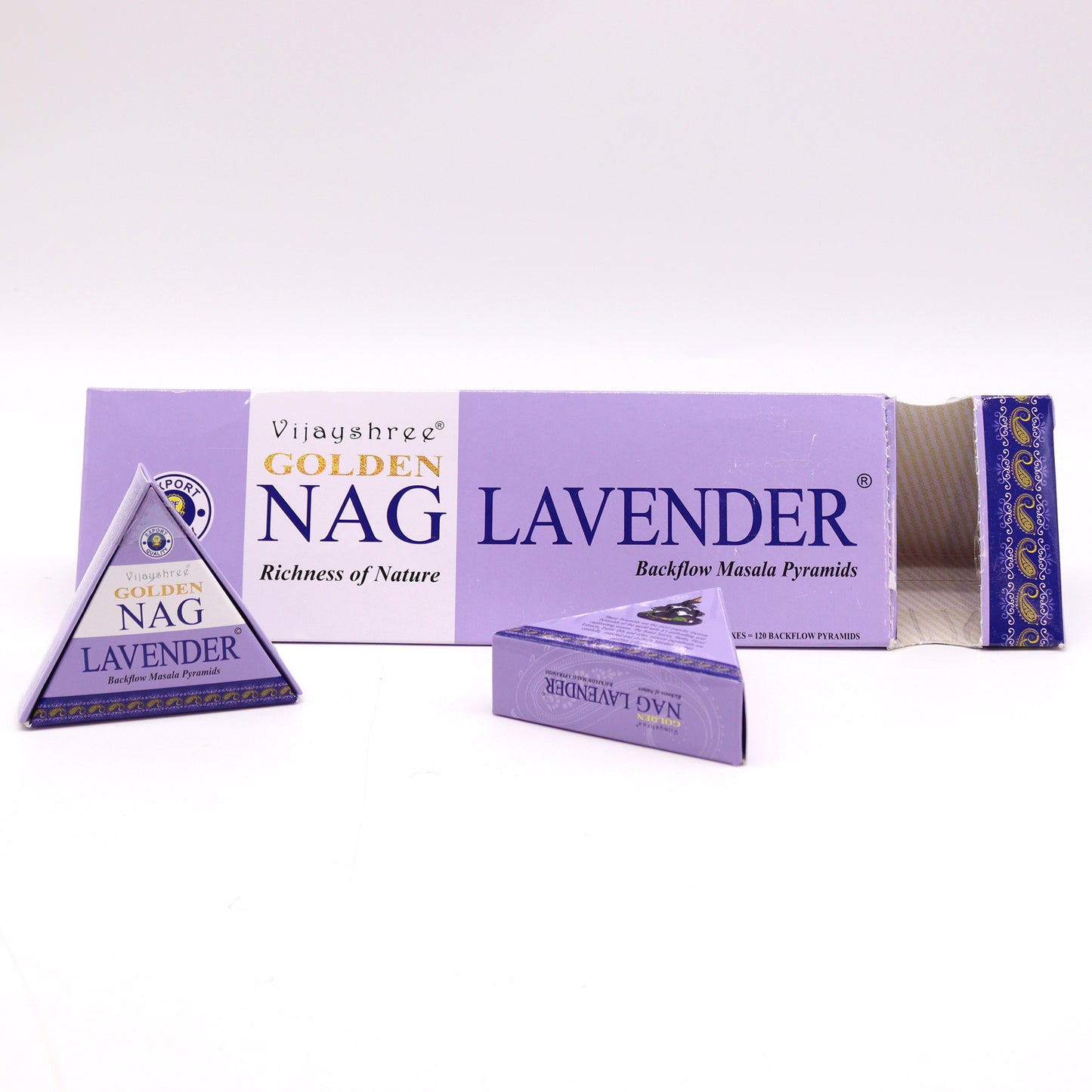 42g Jumbo Golden Nag - Lavender Backflow Incense Cones