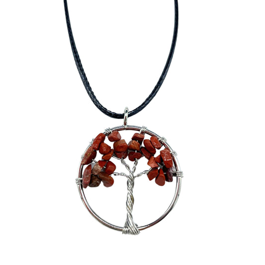 Tree of Life Pendant - Red Jasper