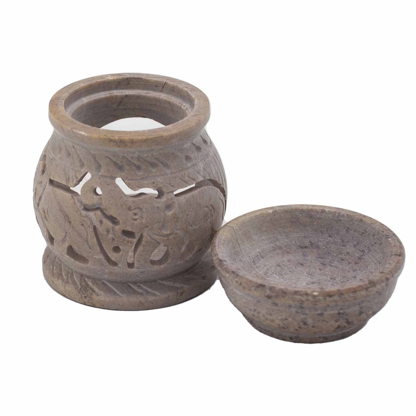 Small Soapstone Oil Burner 8cm - Elephant