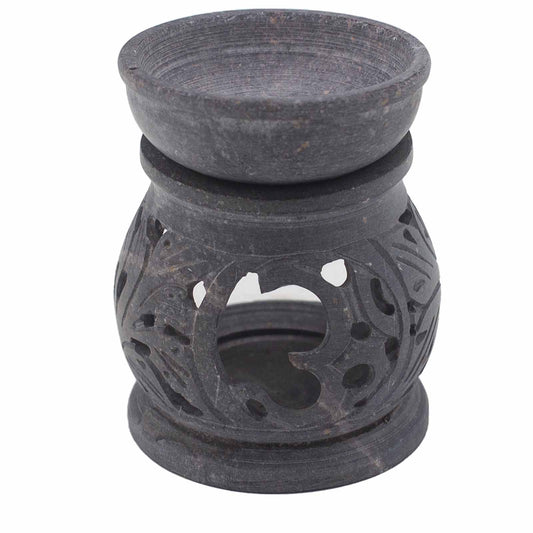 Small Soapstone Oil Burner 8cm - Om