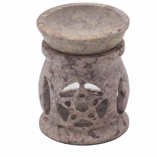 Small Soapstone Oil Burner 8cm - Three Moon Pentagon