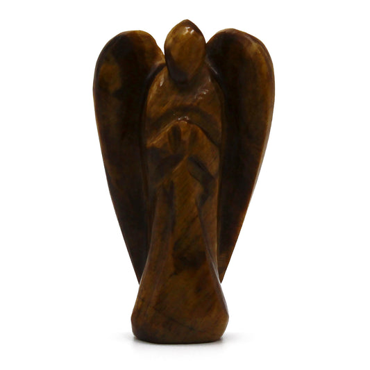 Hand Carved Gemstone Angel - Tiger Eye