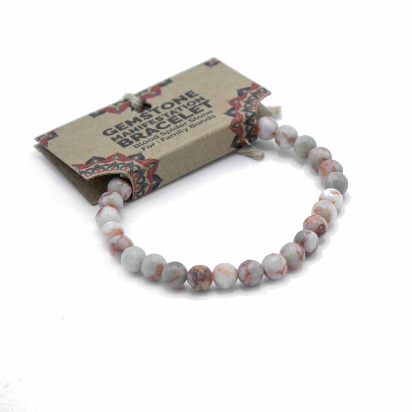 Gemstone Manifestation Bracelet - Blood Spider Stone - Family Bonds