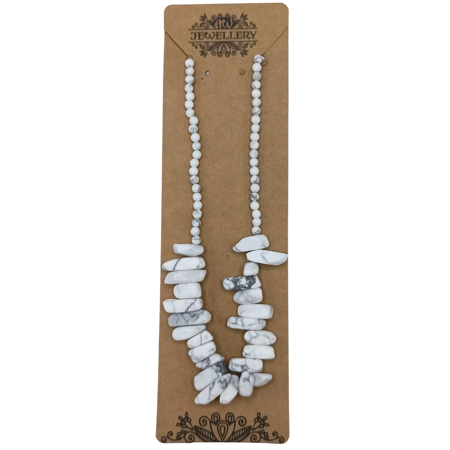 Longstone Gem Necklace - White Jasper