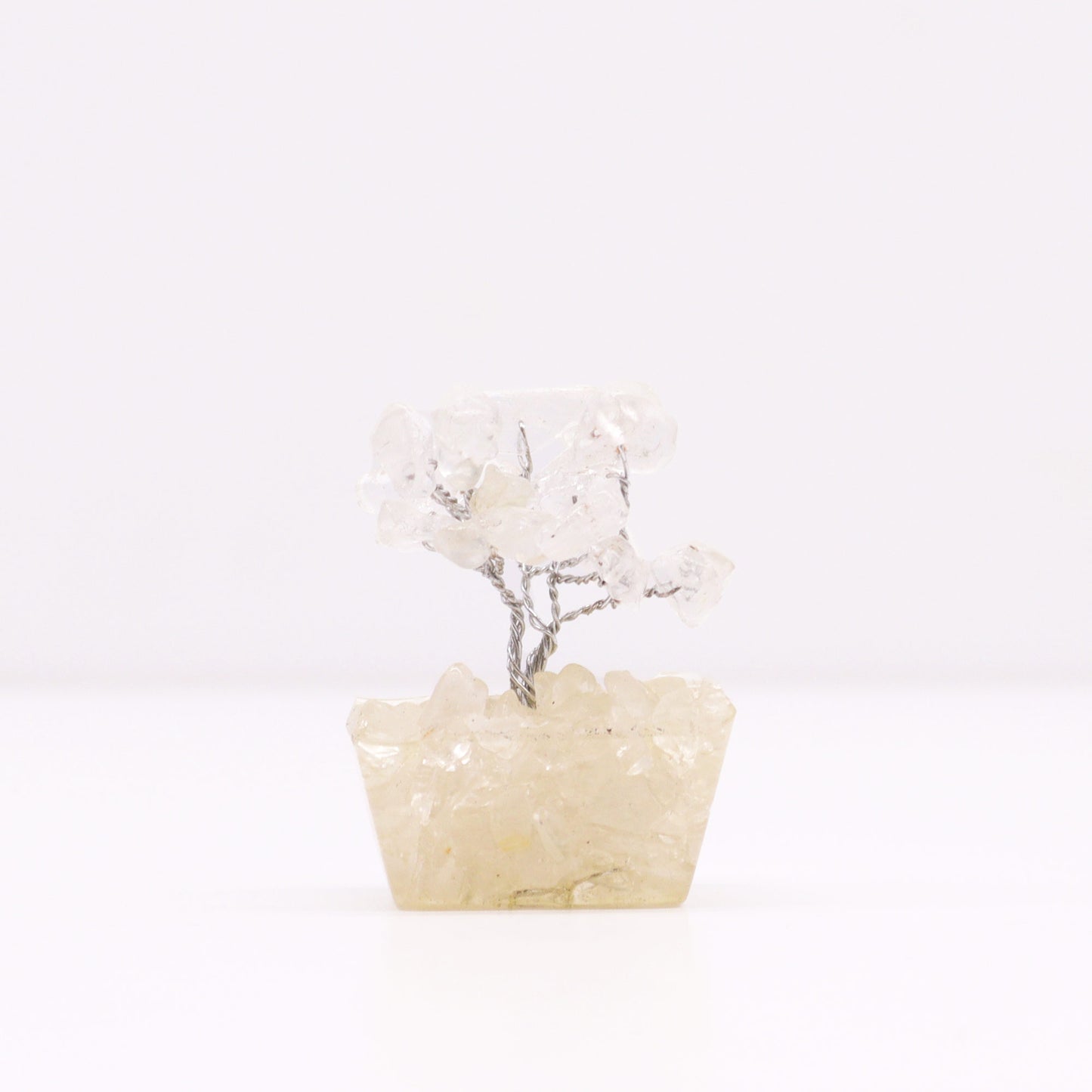 Mini Gemstone Tree On Orgonite Base - Rock Quartz (15 stones)