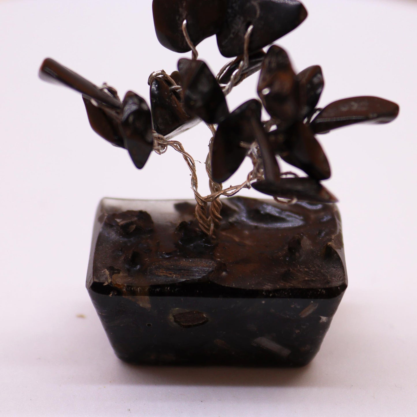 Mini Gemstone Tree On Orgonite Base - Black Agate (15 stones)