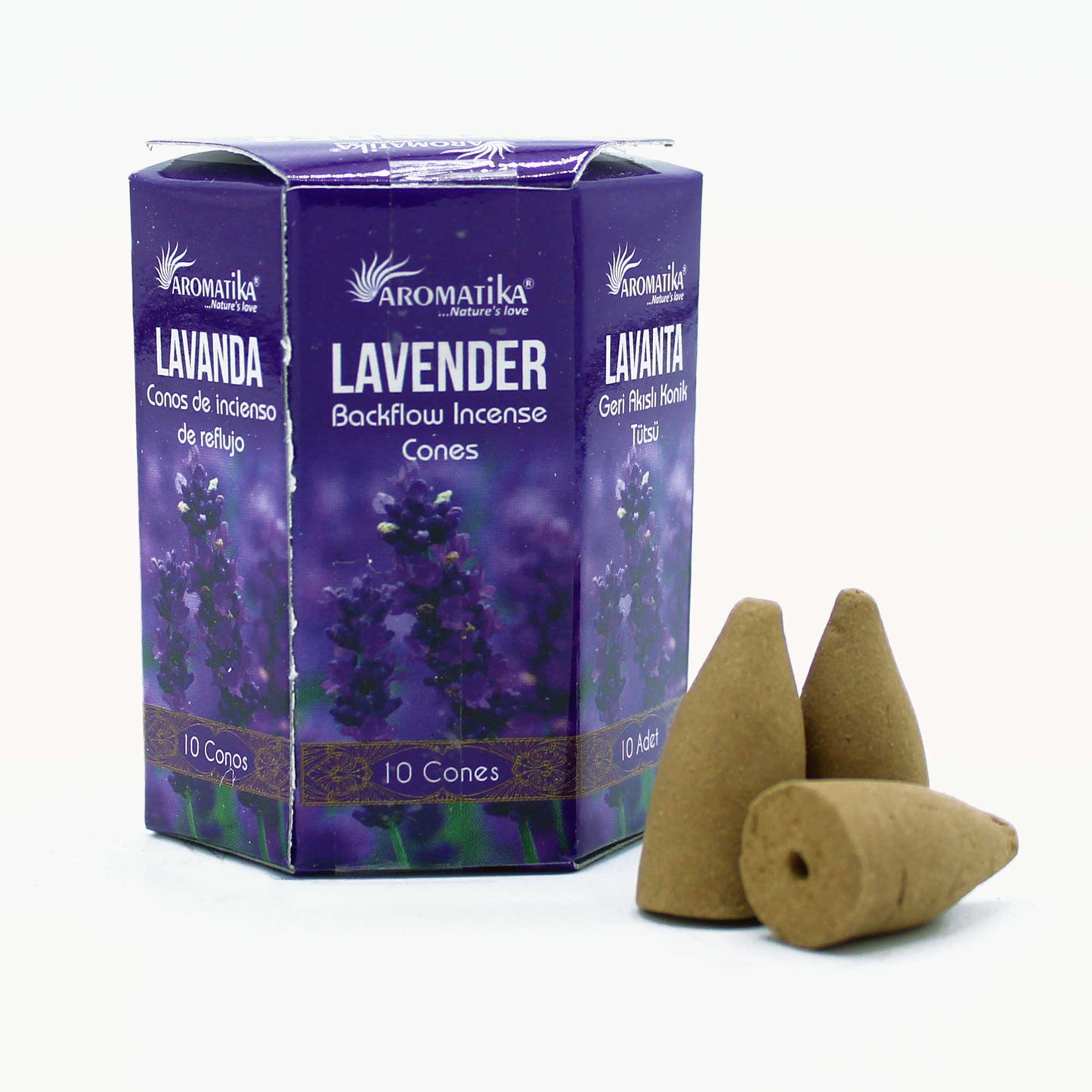 Pack of 10 Masala Backflow Incense - Lavender