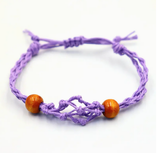 Gemstone Bracelet Cord - Purple