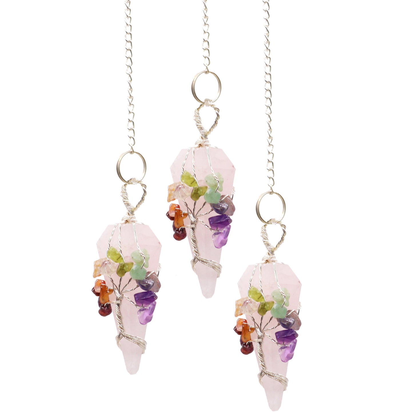 Magic Pendulum - Seven Chakra - Rose Quartz