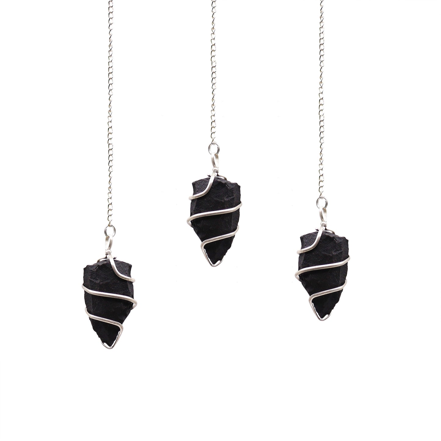 Raw Gemstone Pendulum - Black Agate