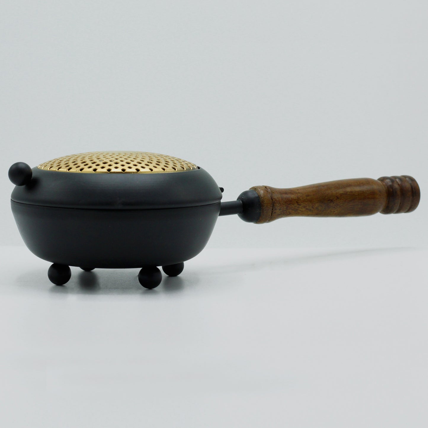 Large Iron Censer Incense Burner - Gold detail