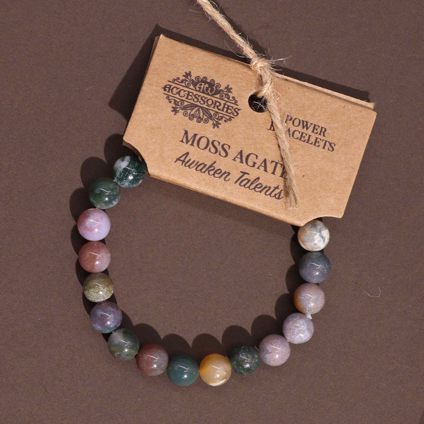 Power Bracelet - Moss Agate