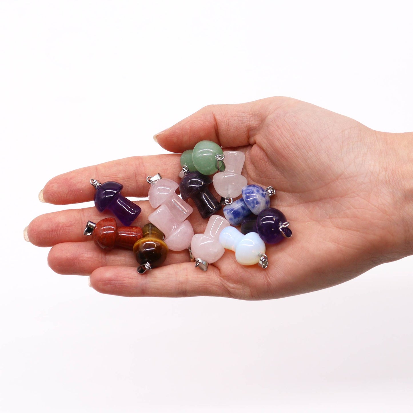 Gemstone Mushrooms Pendants (12 assorted) 20x15mm