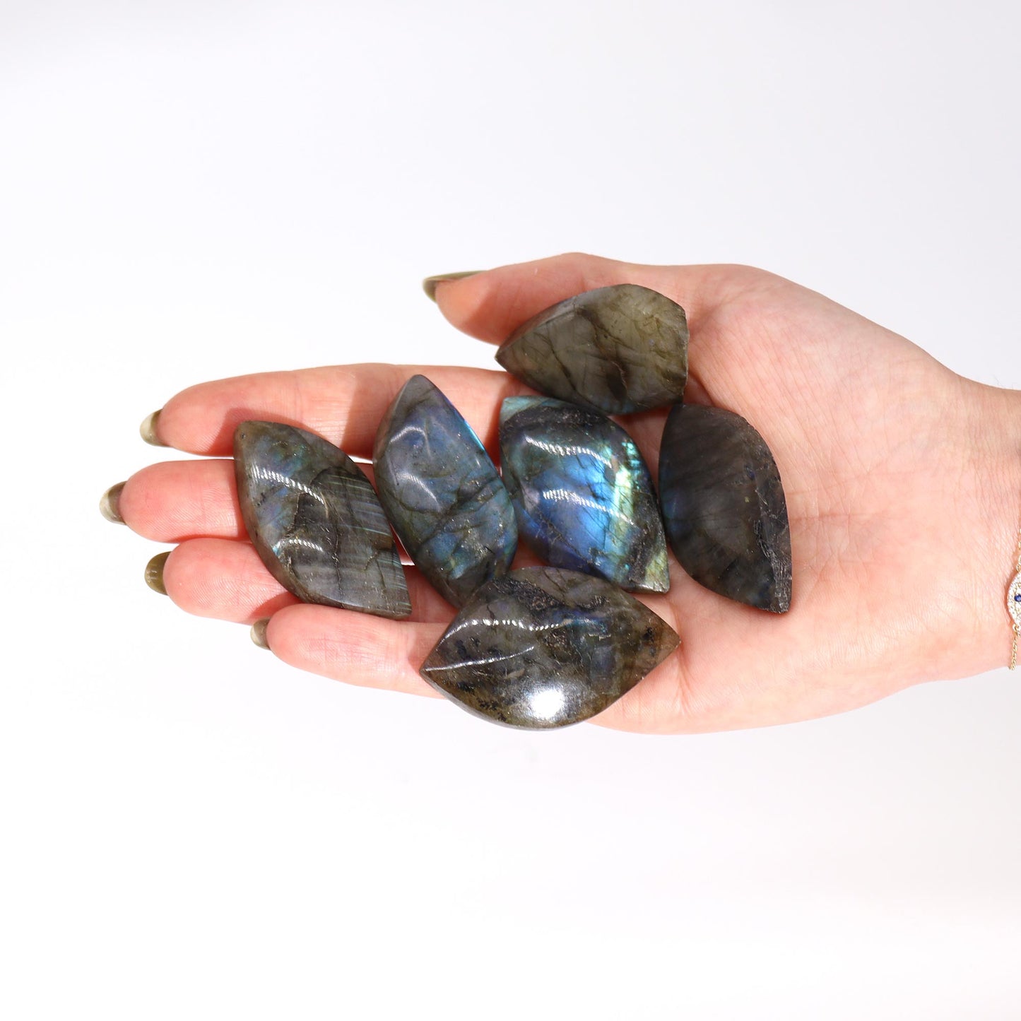 Madagascar Labradorite Leaf Stone (approx 15-20gms 45-55mm)