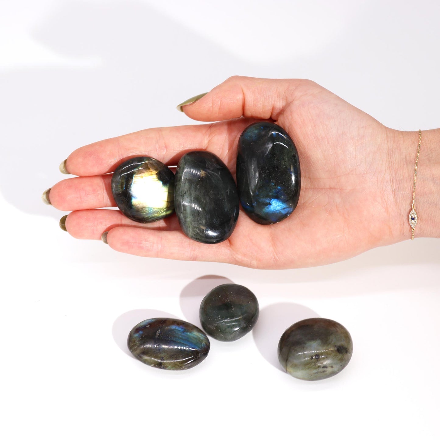 Madagascar Labradorite Palm Stone (approx 25-30gms 55-60mm)