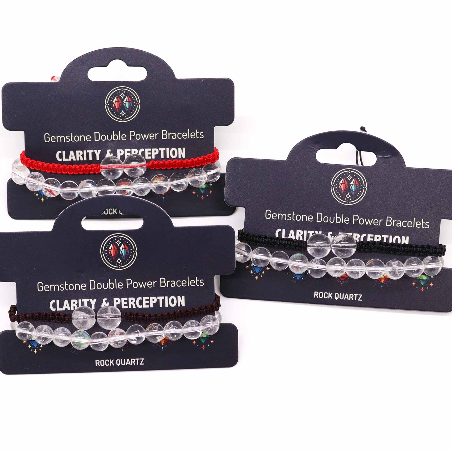 Gemstone Double Power Bracelets- Rock Quartz