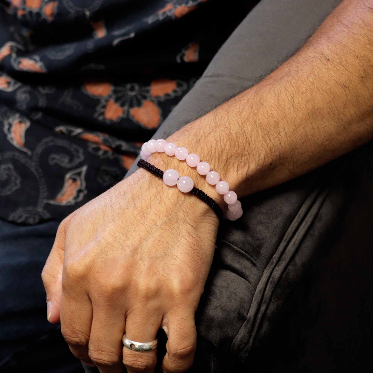 Gemstone Double Power Bracelets- Rose Quartz