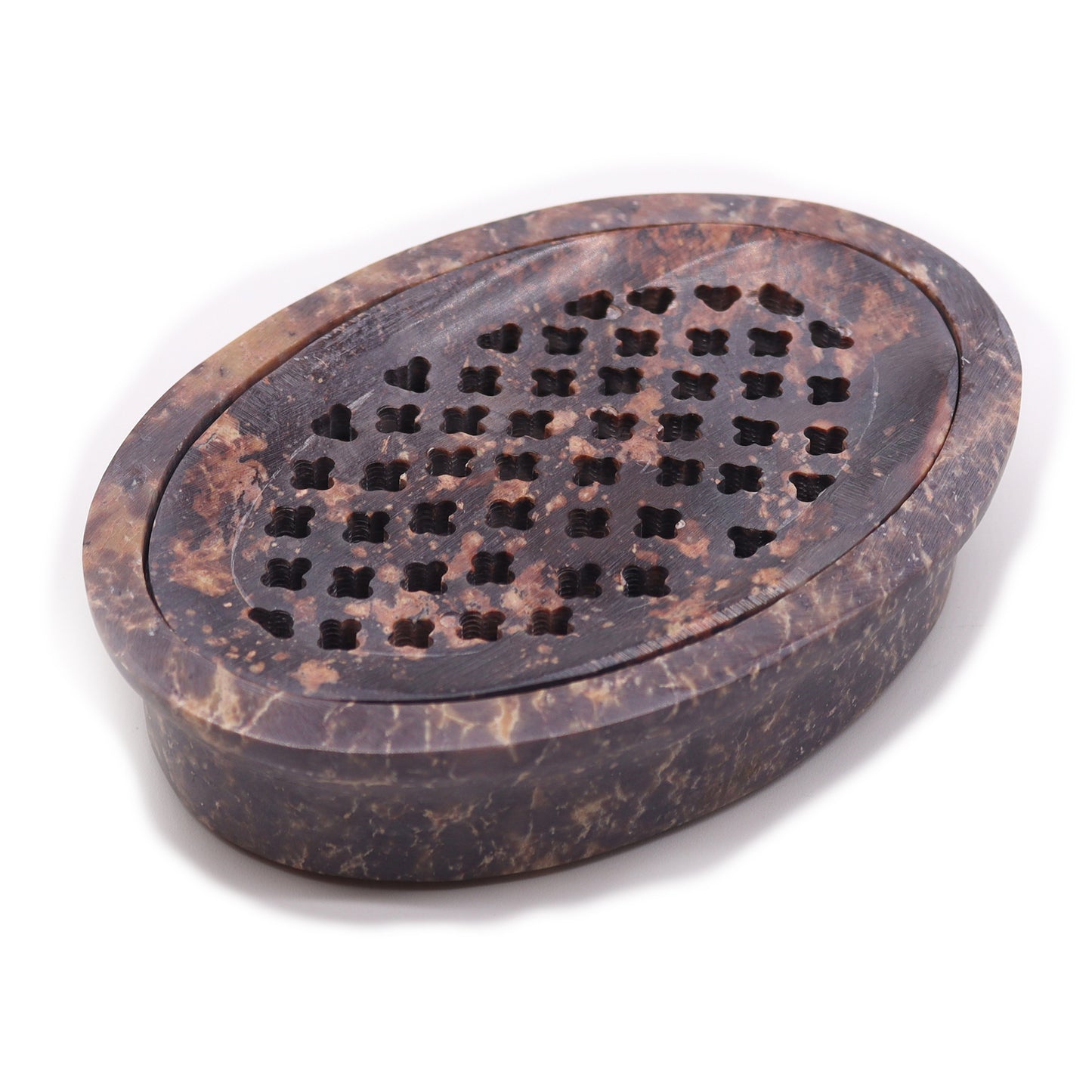 Soapstone Soap Dish & Drainer 11x8cm- Classic Oval