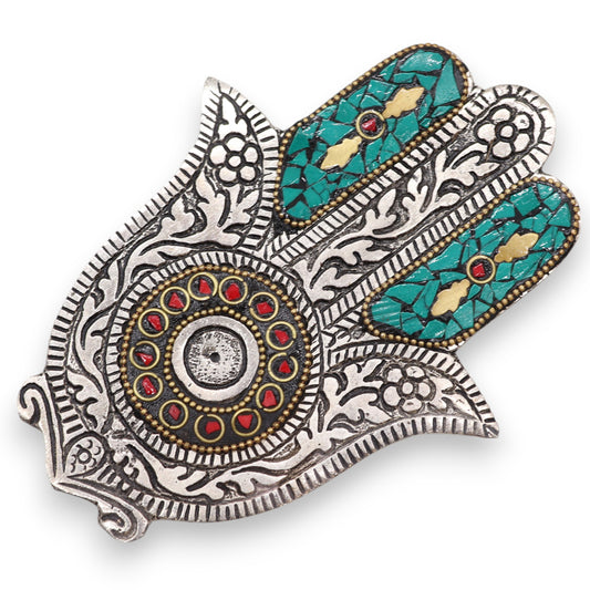 Green Small Hamsa Incense Holder