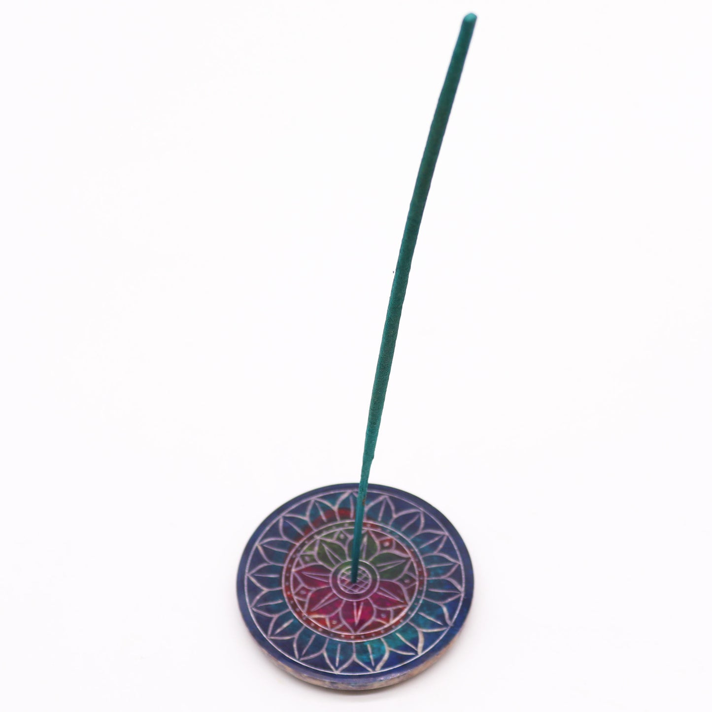 Soapstone Disc Incense Holder - Lotus in Lotus